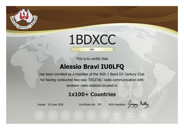 DXCC 10m Digital - 100 #703